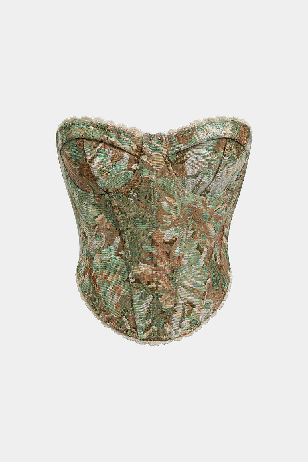 Korsett-Tube-Top mit Blumenmuster zum Binden