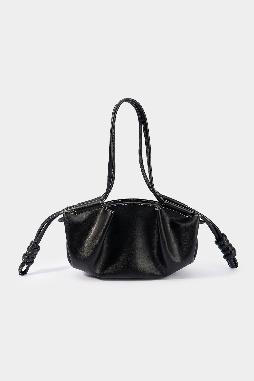 Sac à bandoulière en similicuir froncé