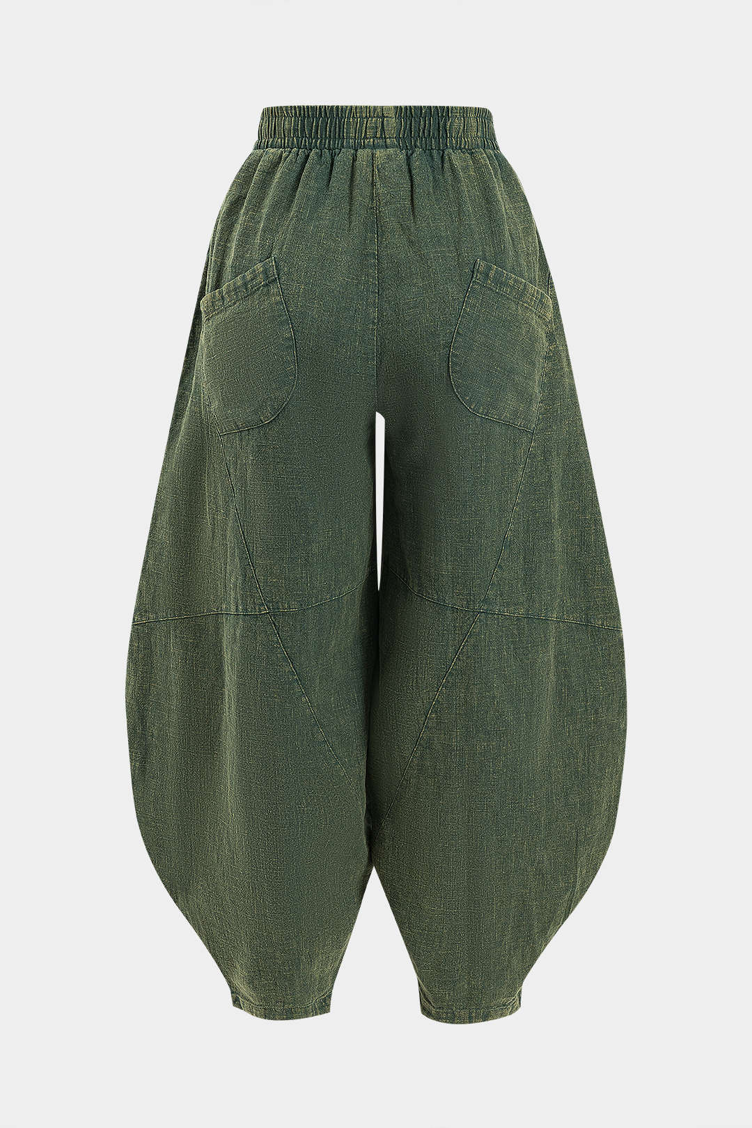 Ruched Pocket Wide Leg Barrel Trousers