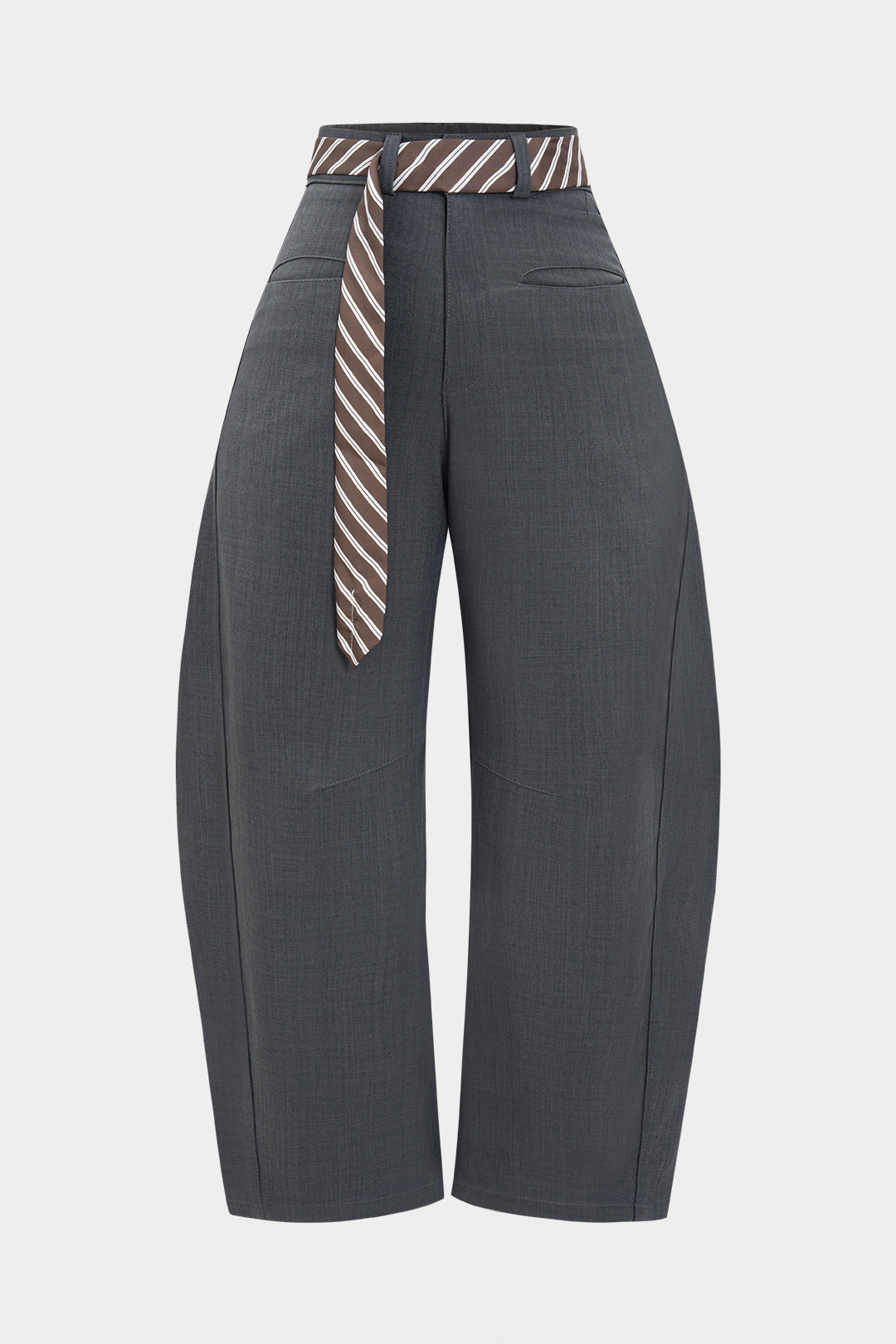 Pantalon baril ceinturé