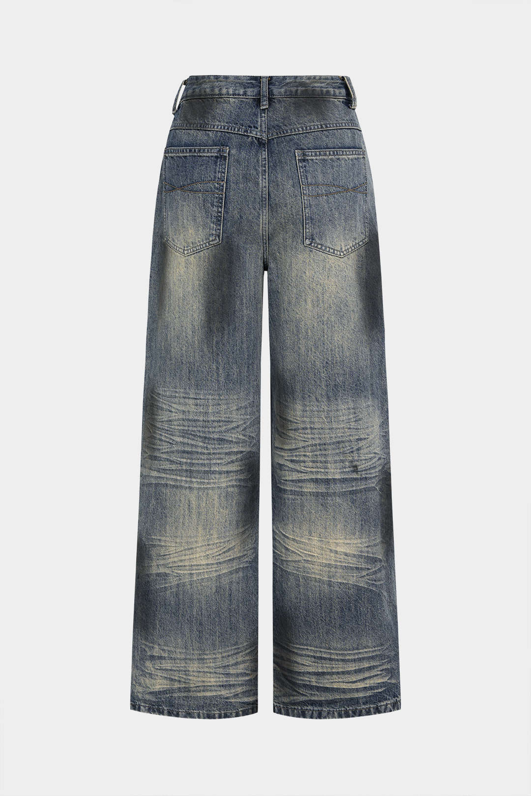 Jeans mit hohem Bund, Metallic-Dekor und Denim-Optik