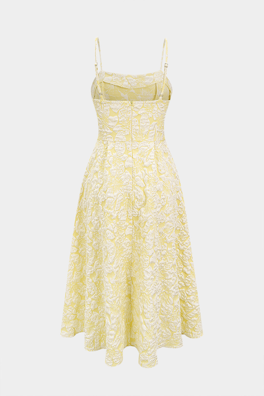 Floral Print Textured Ruched Sleeveless Midi Dress