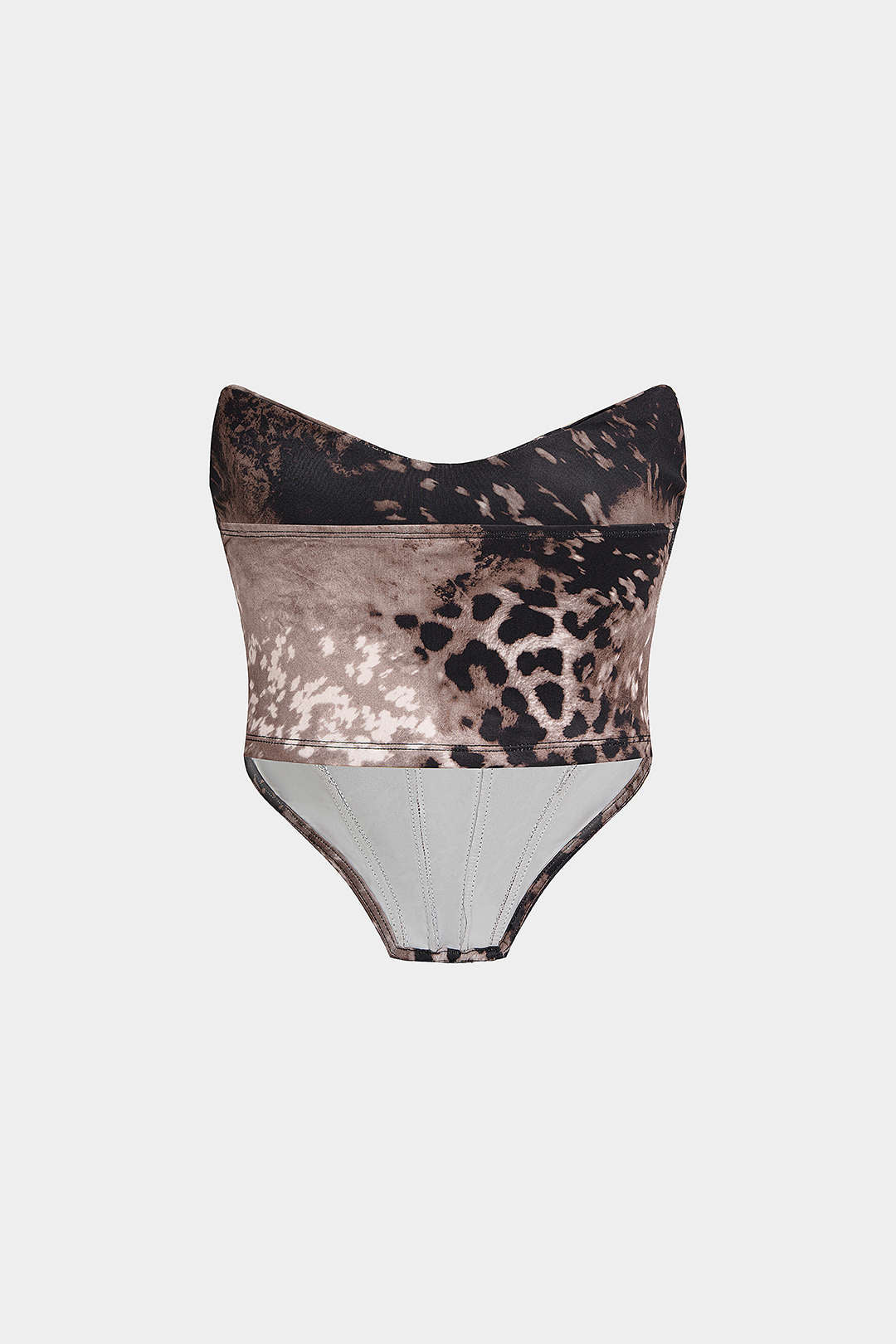 Haut bustier corset imprimé léopard