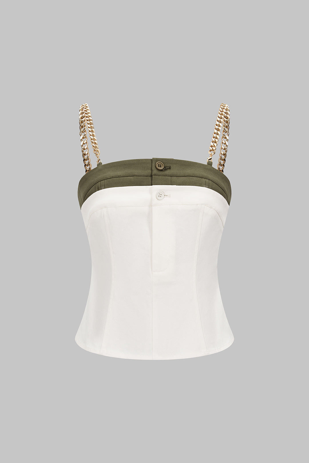 Trägertop mit Metallic-Ketten-Kontrast