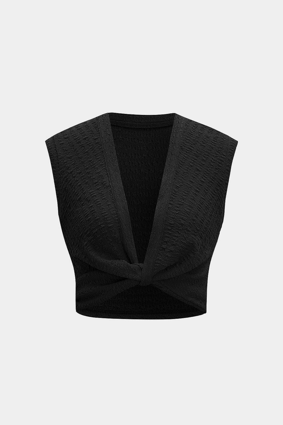 Twist Knot V-Neck Tank Top