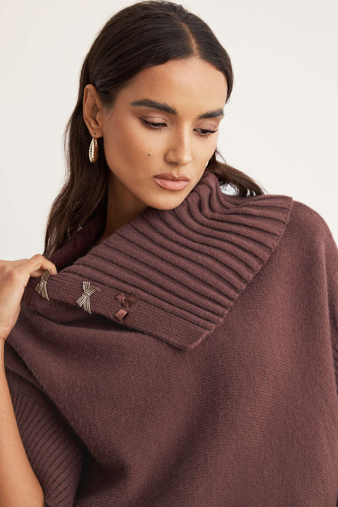 Knit Asymmetrical Irregular Long-Sleeve Top