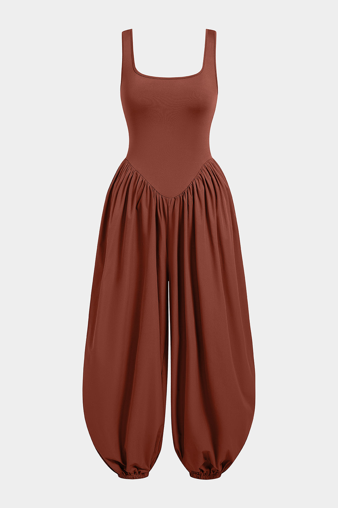 Ärmelloser Jumpsuit mit eckigem Ausschnitt