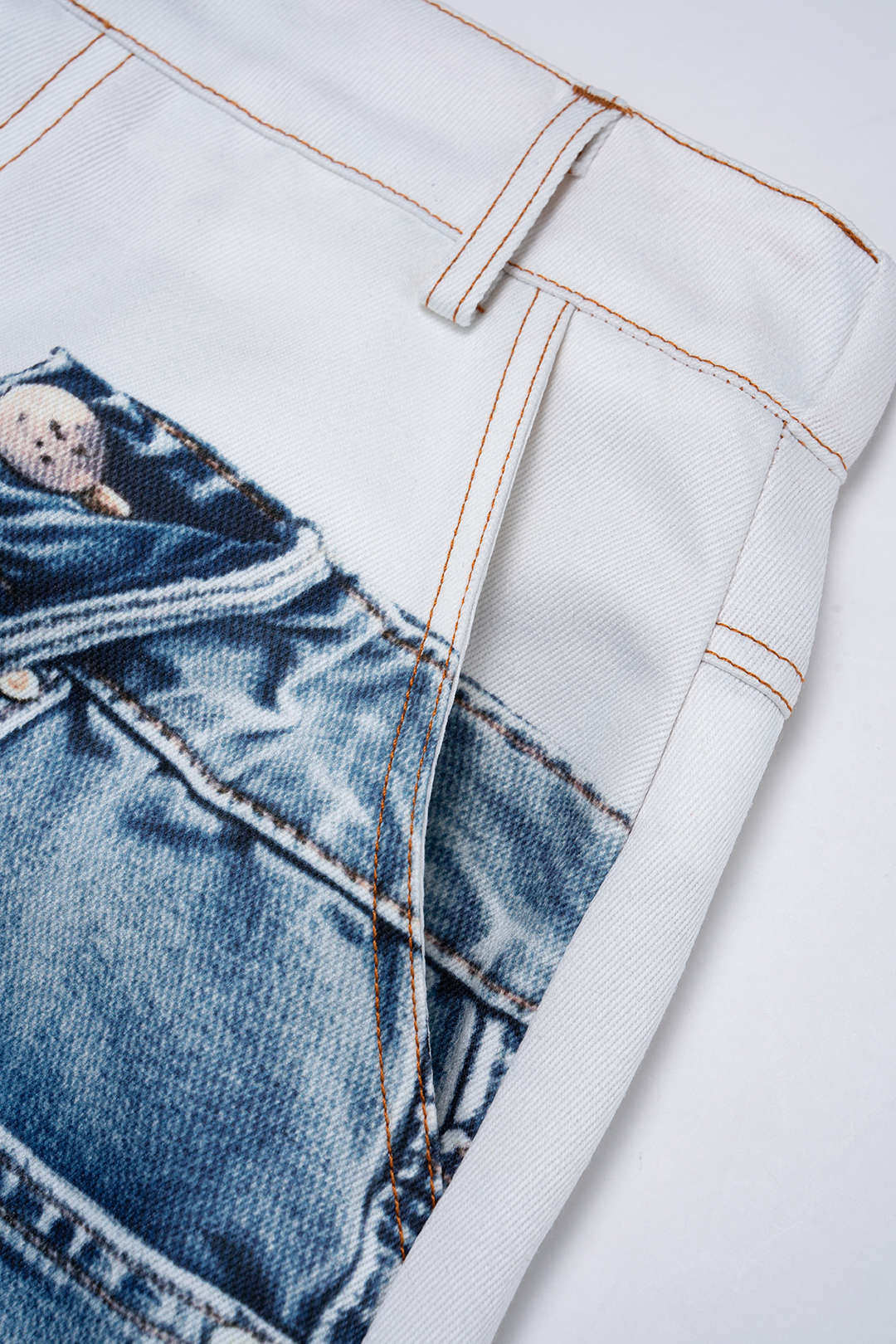Pantalon ample imprimé denim