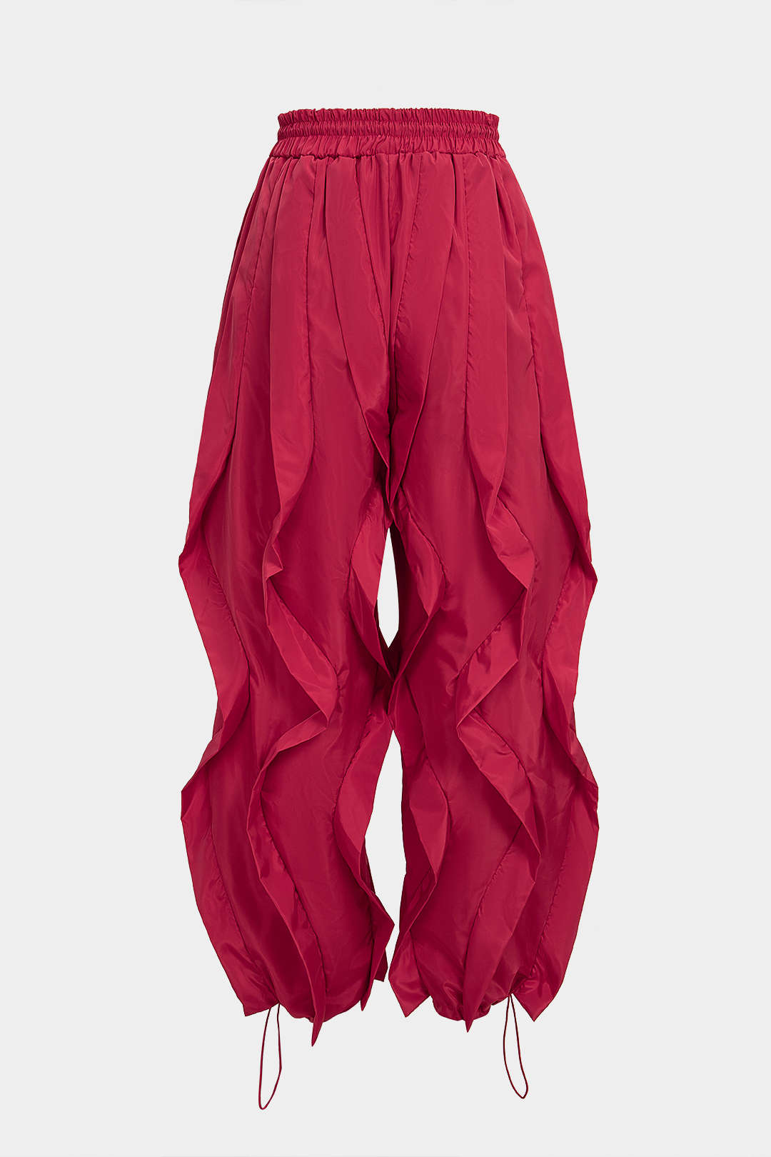 Pantalon ample à volants et cordon de serrage