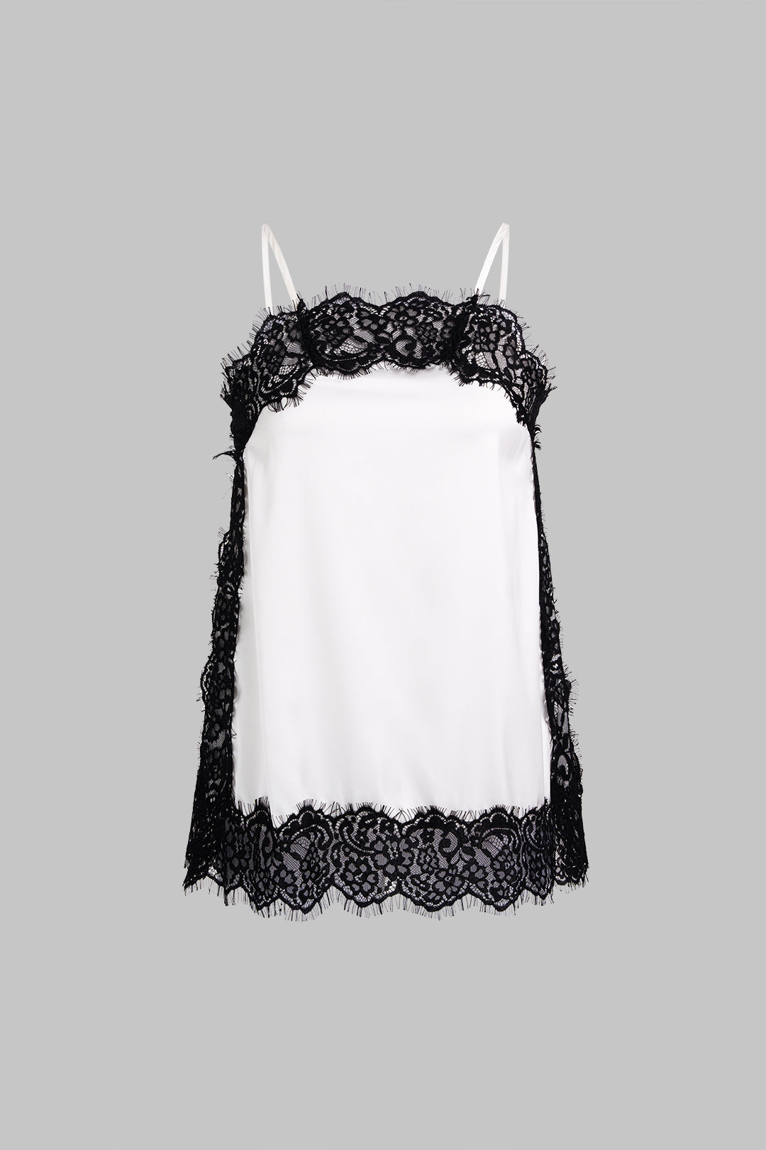 Satin-Camisole mit Spitzenbesatz und Patchwork