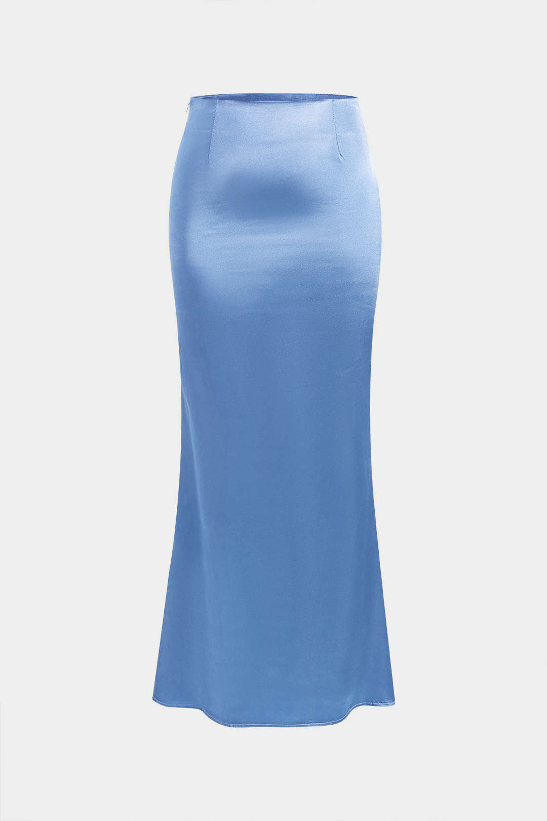 Solid Satin Zipper Skirt