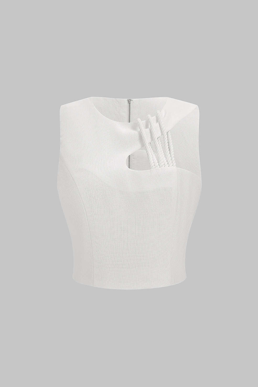 Débardeur asymétrique zippé à découpes