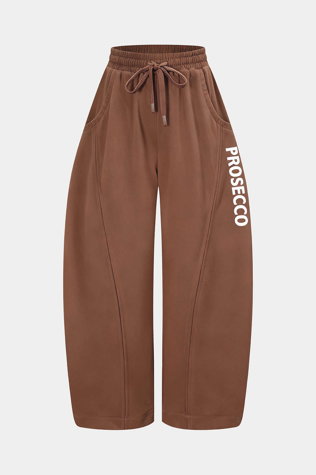 Hose mit Buchstaben-Print und Ziernaht