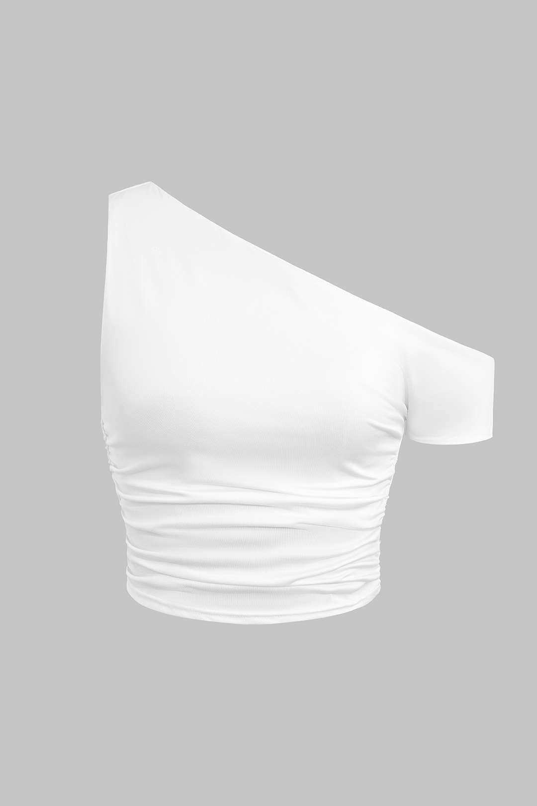 T-shirt asymétrique uni à une épaule