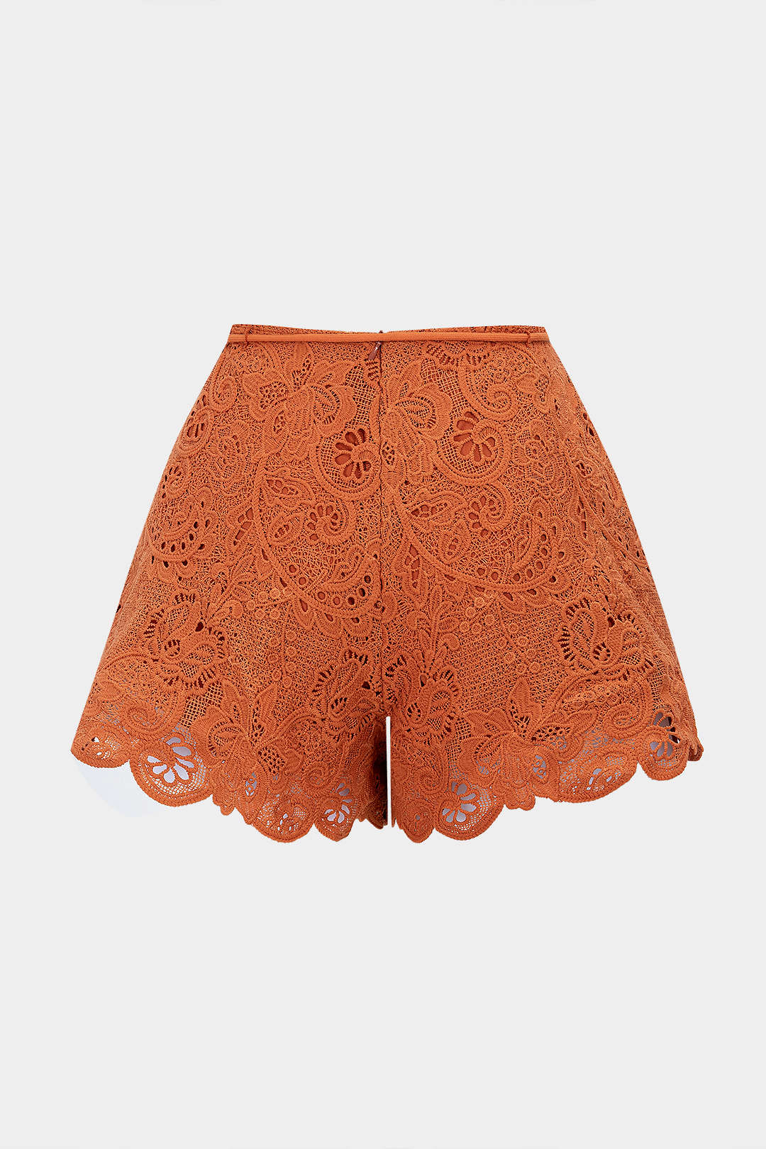 Shorts mit Muschelsaum, Cut-Out und Bindedetail