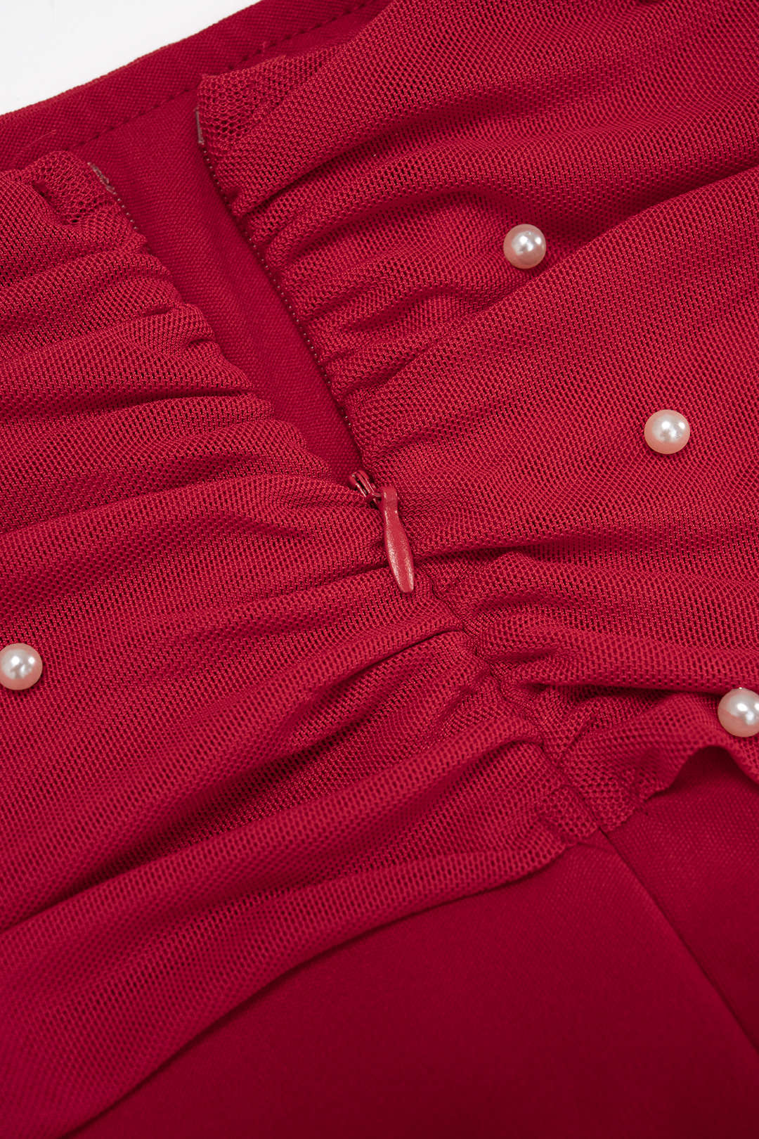 Pearl Decor Off-Shoulder Wide Leg Long Sleeve Jumpsuit