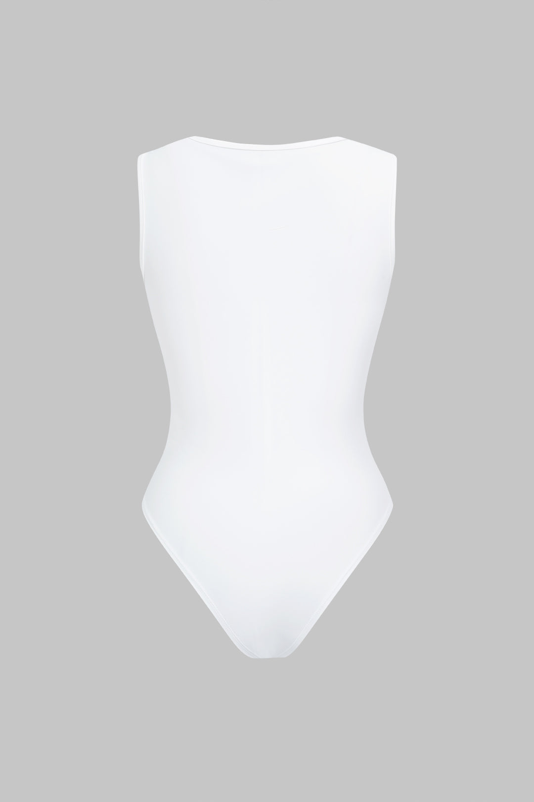 Einfarbiger V-Ausschnitt Cut-Out Geraffter Ärmelloser Bodysuit