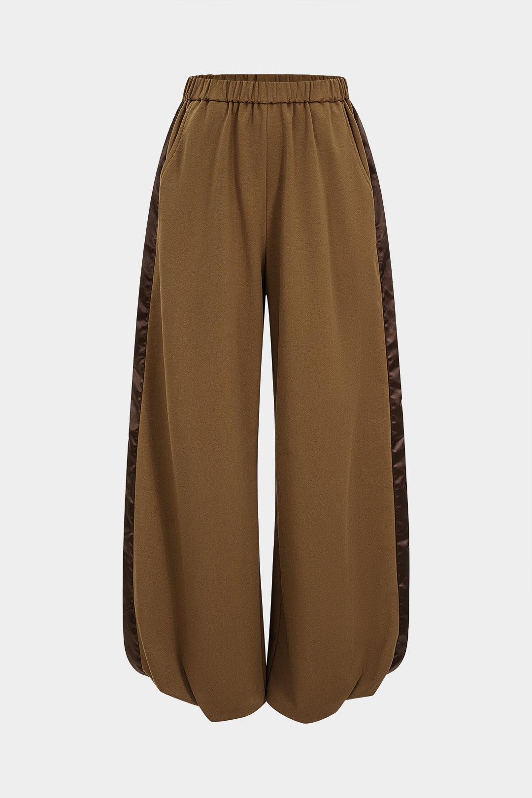 Patchwork-Detail geraffte Hose