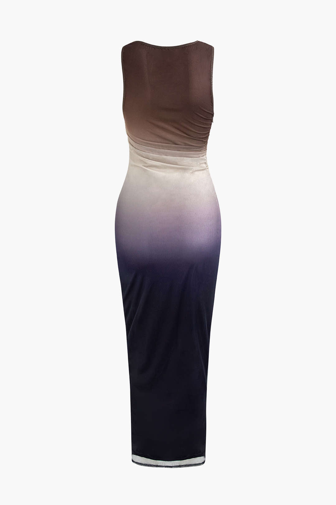 Robe midi sans manches en maille ombrée