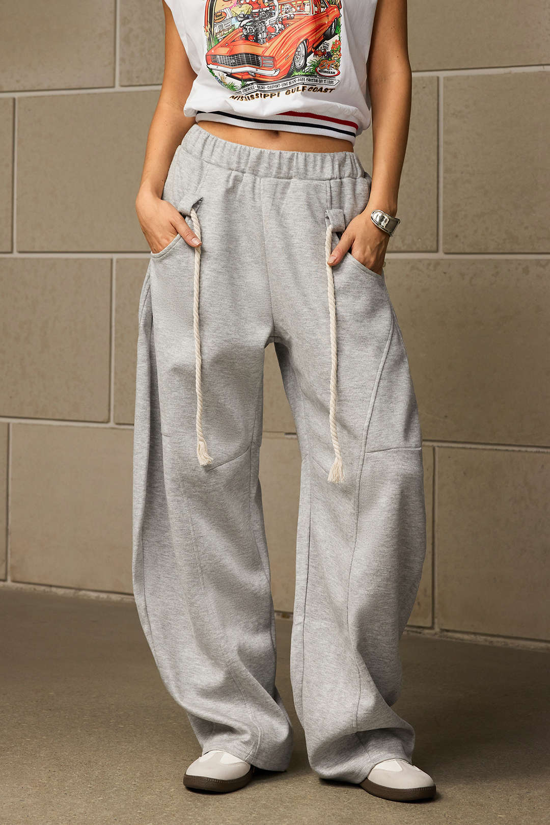 Pantalon ample à cordon de serrage