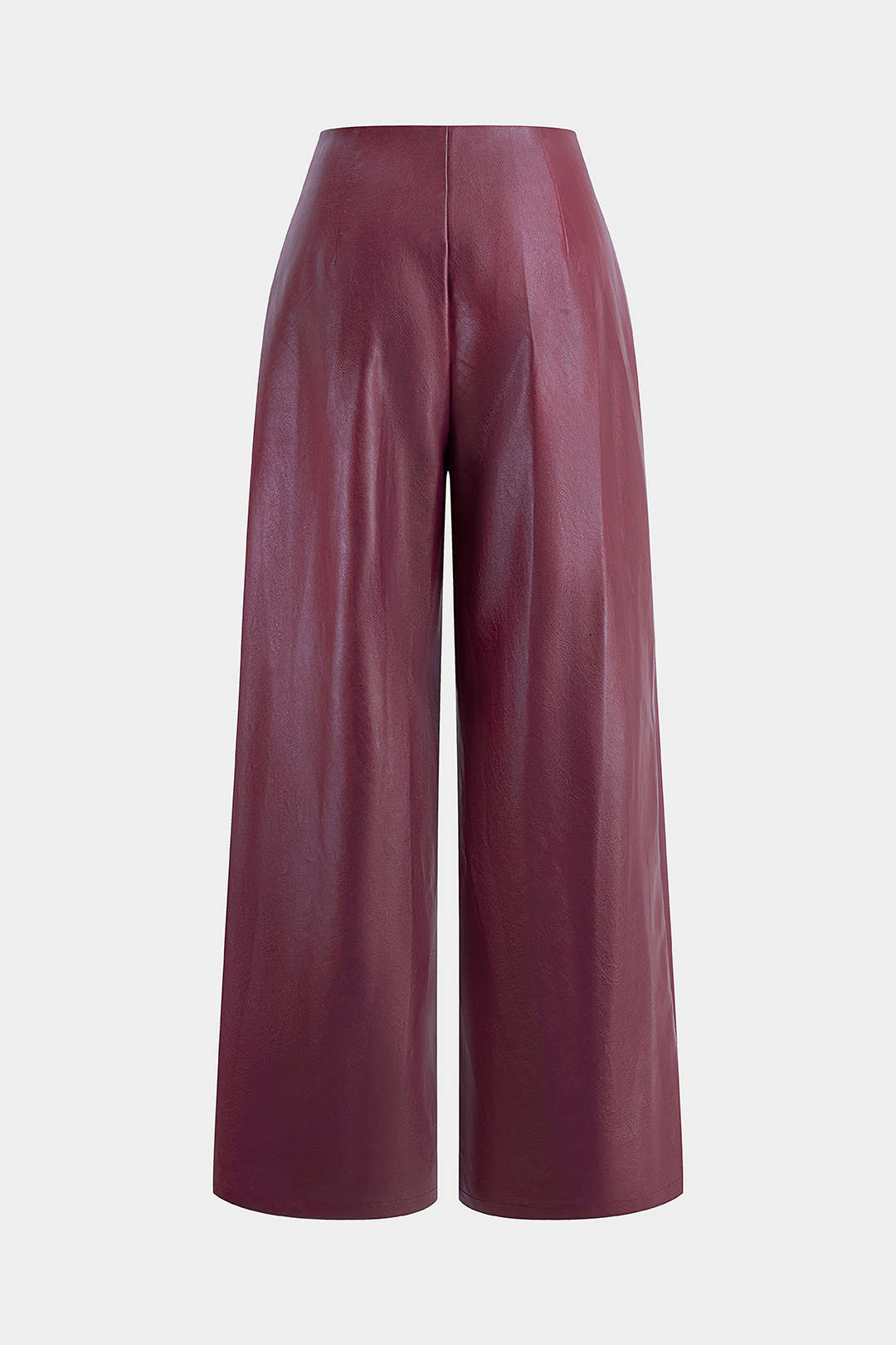Kunstlederhose mit geradem Bein und Reißverschluss