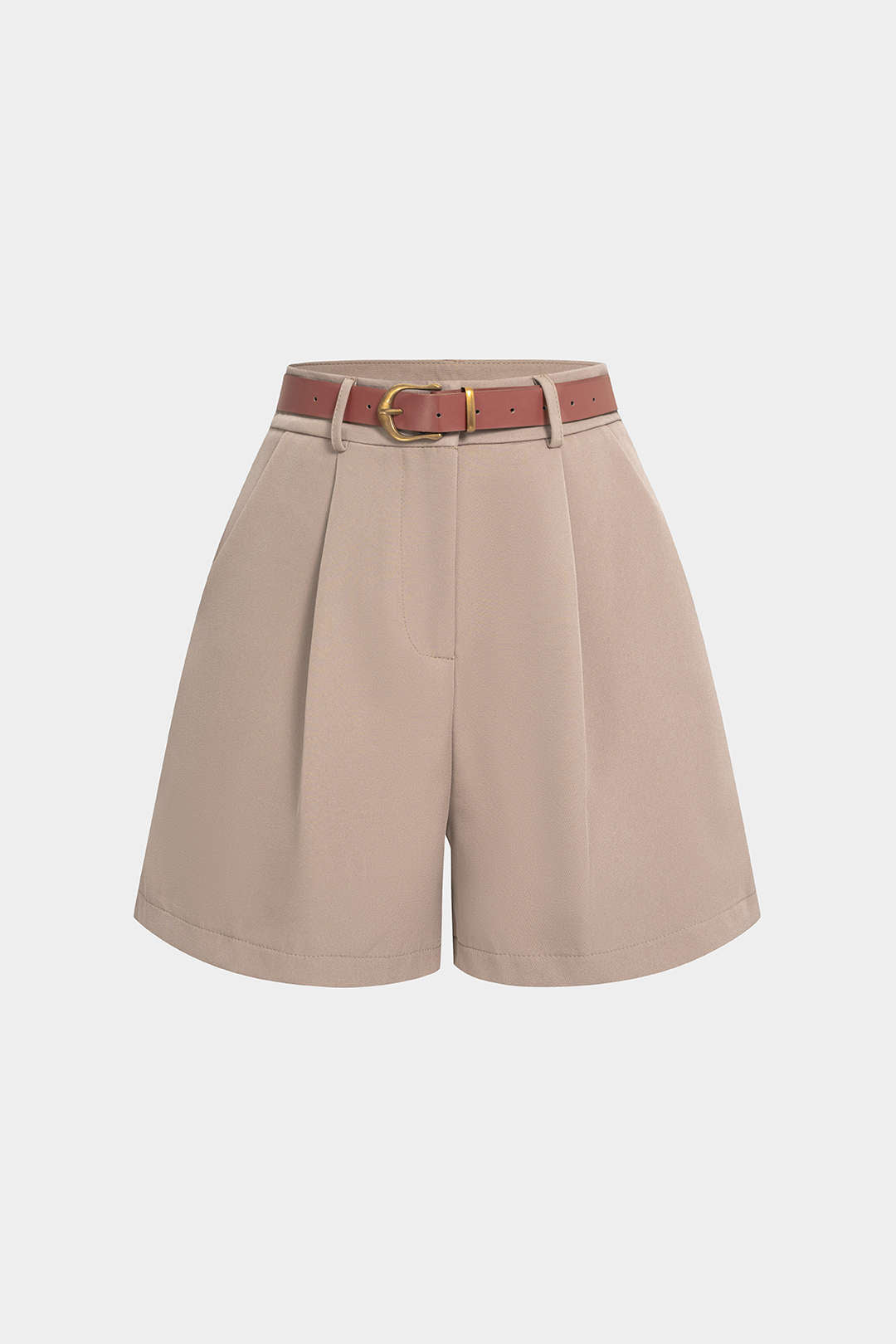 Shorts mit weitem Bein und Gürtel
