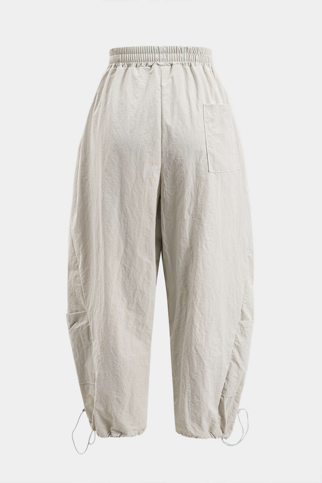 Pantalon coupe tonneau large avec cordon de serrage et poches