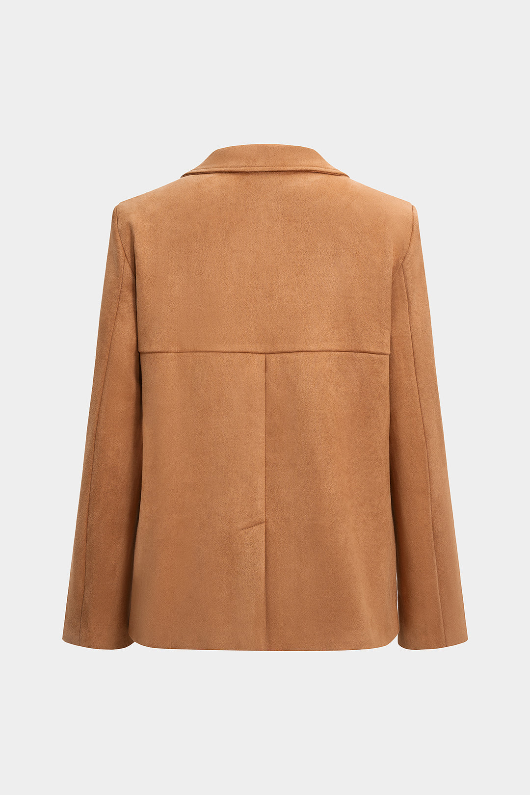 Wildlederjacke mit Knopfleiste und Revers