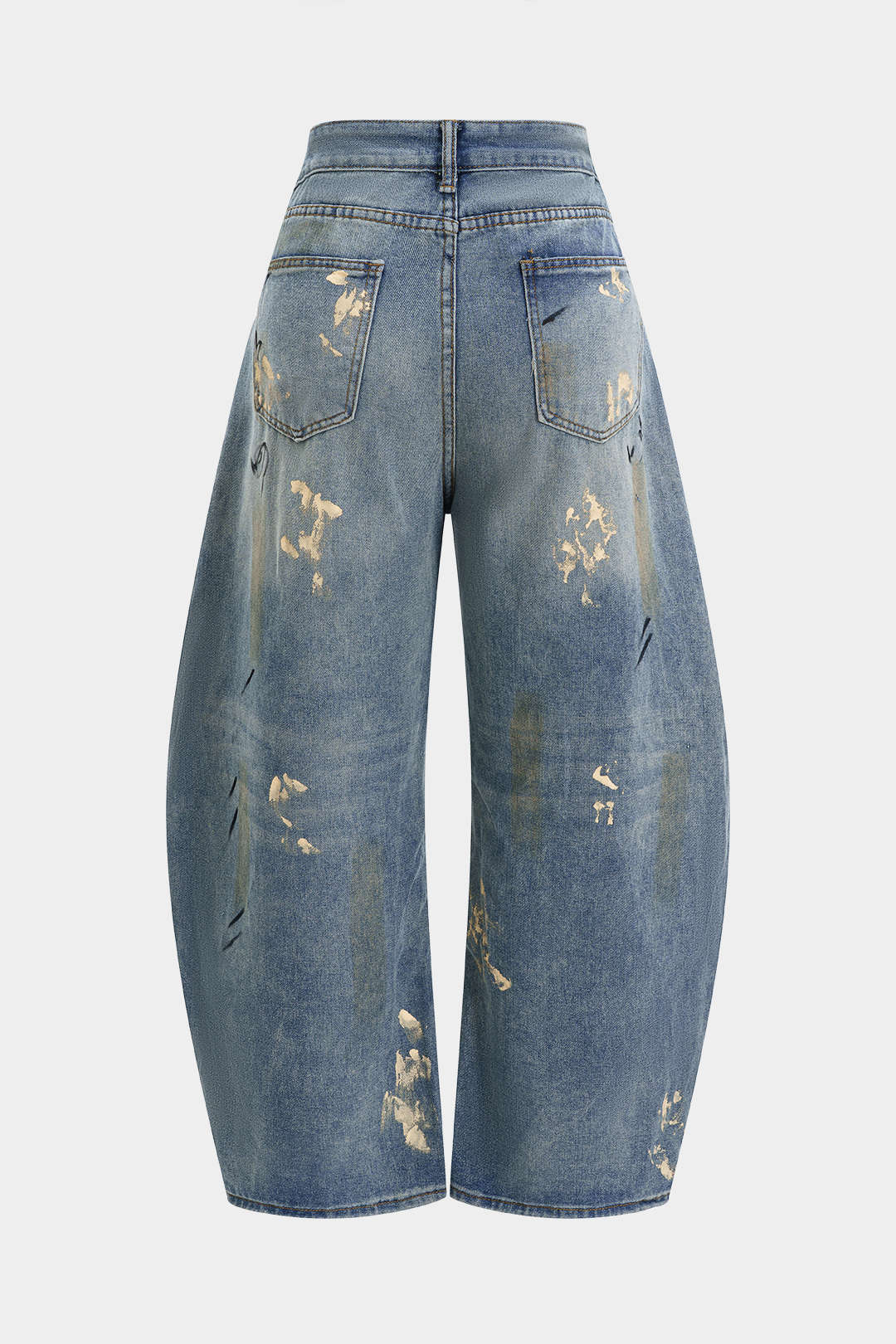 Jean barrel large coupe sale délavé