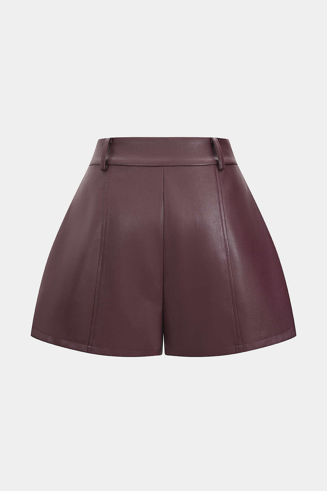 Shorts aus Kunstleder mit hoher Taille und weitem Bein
