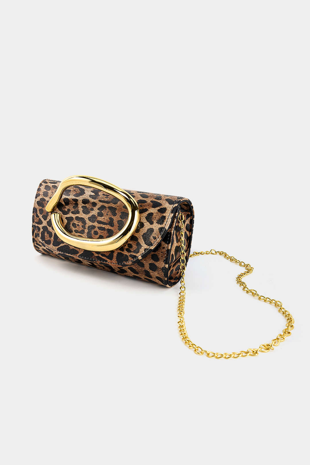 Metallic Faux Leather Clutch Bag