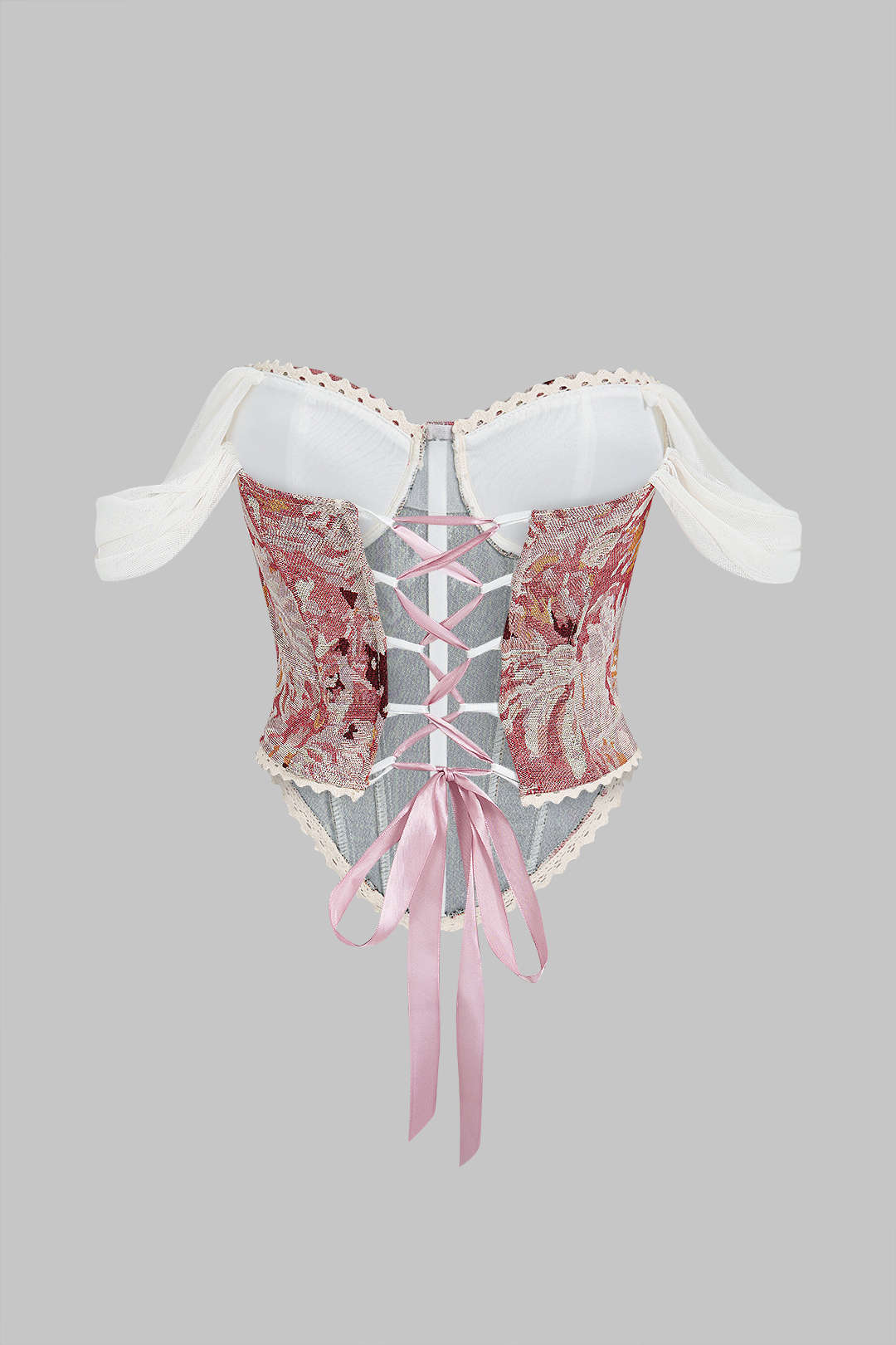 Trägertop mit Blumenmuster, Jacquard und Patchwork zum Binden