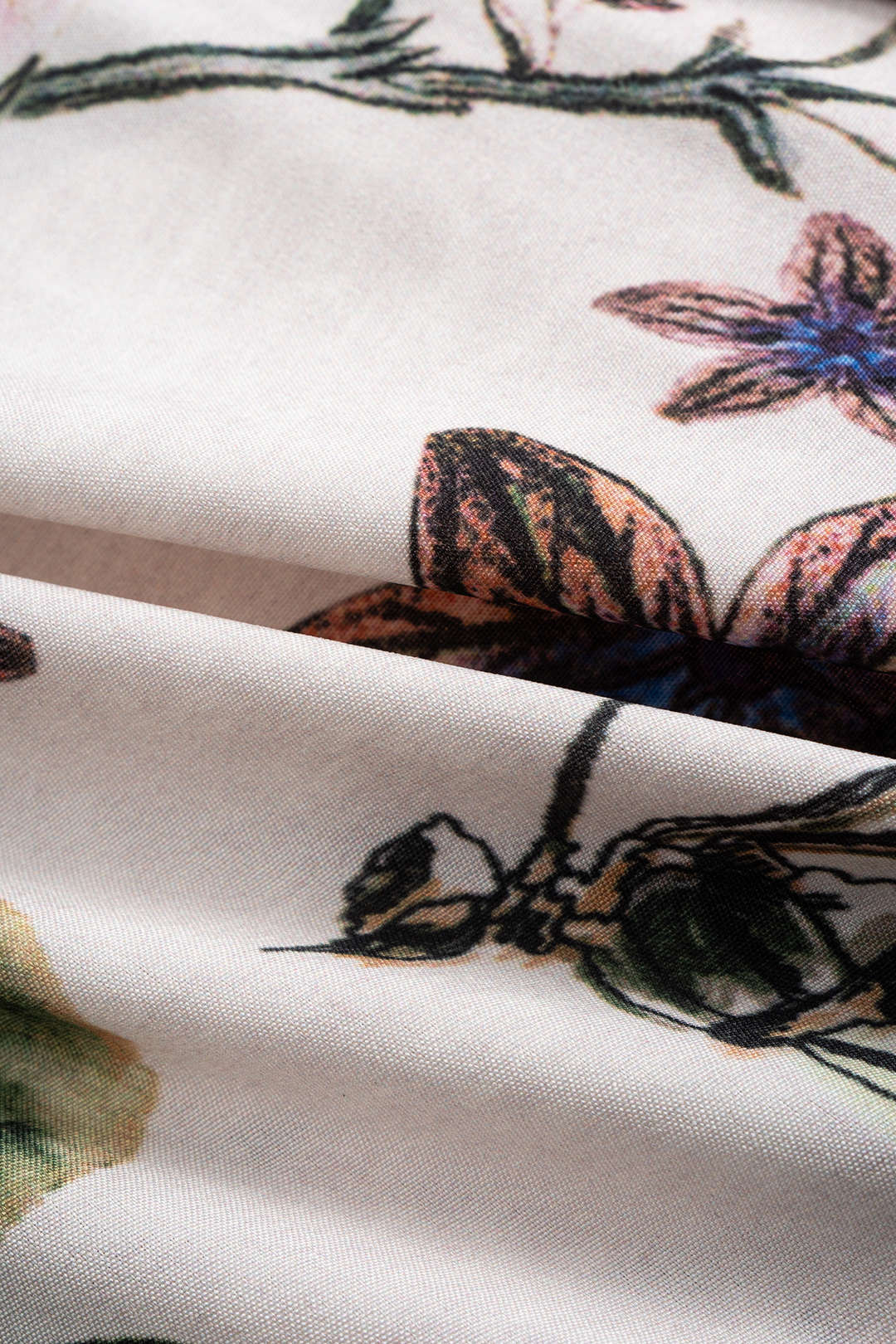 Haut à manches longues à col en V et motif floral, avec lien à nouer