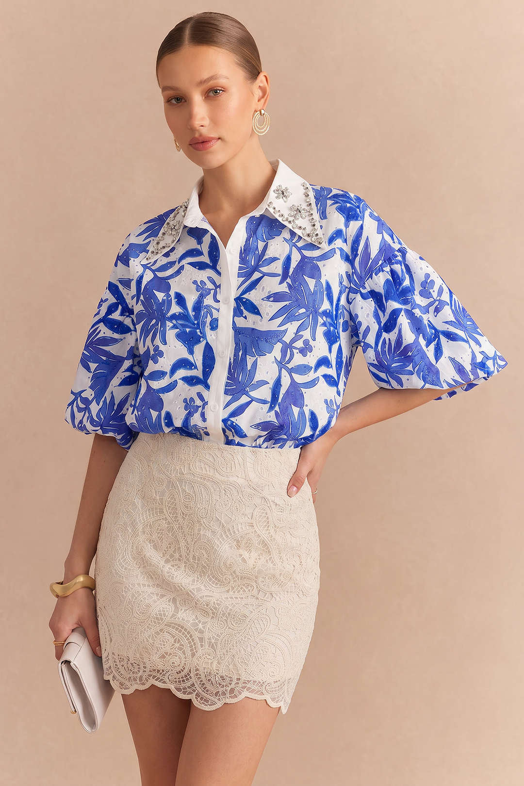 Lace Irregular Hem Skirt