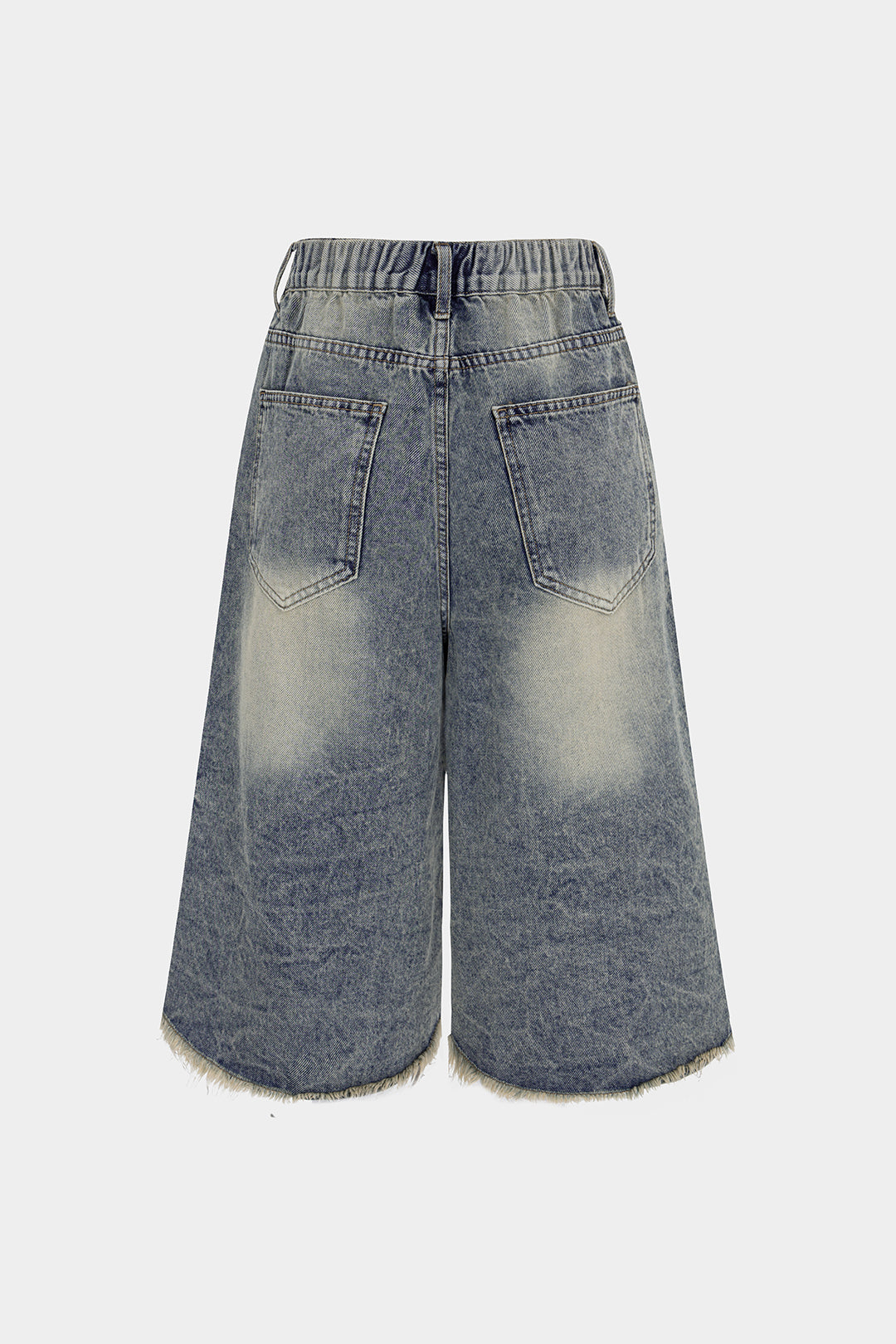 Denim Asymmetrical Ripped Shorts