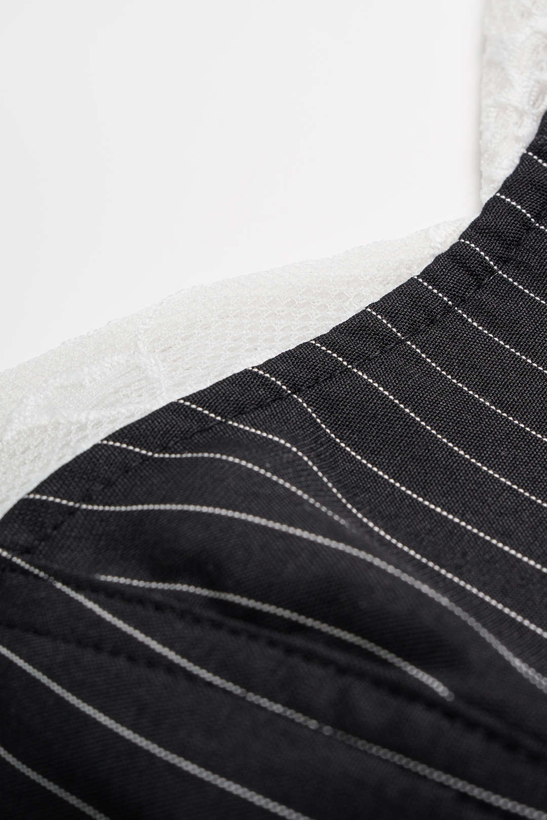 Stripes Print Lace Patchwork Tie-Up Tube Top