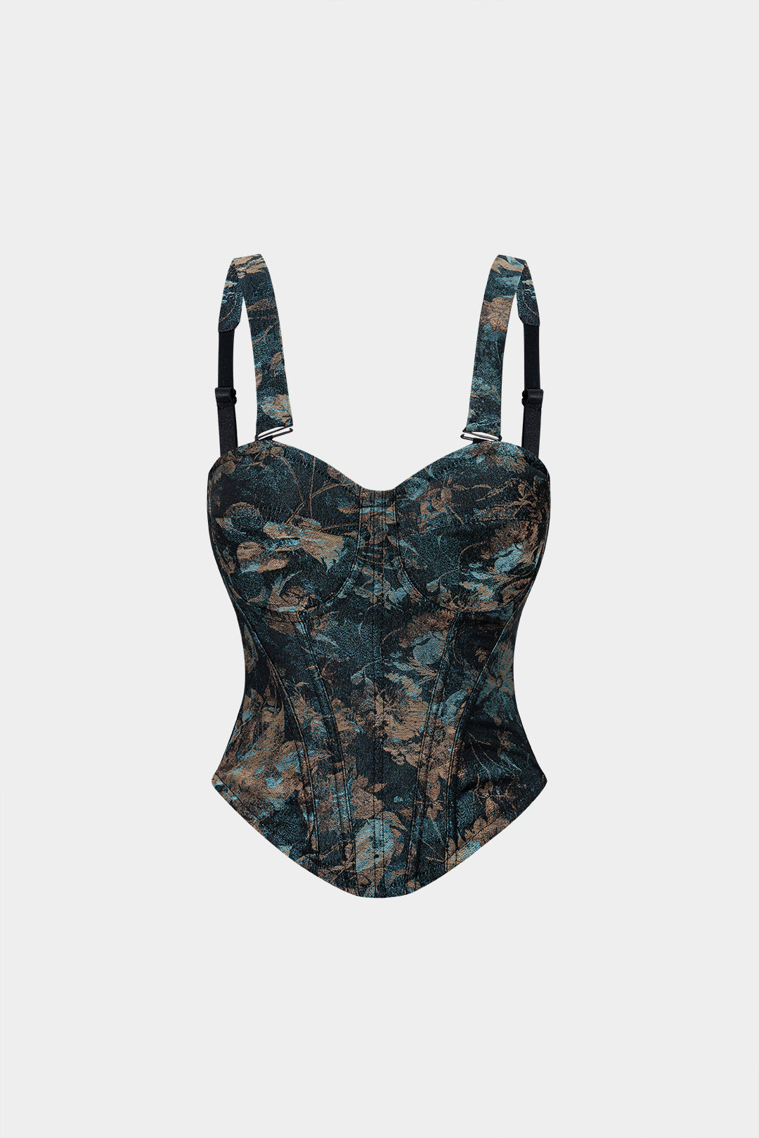 Débardeur caraco en jacquard à imprimé floral