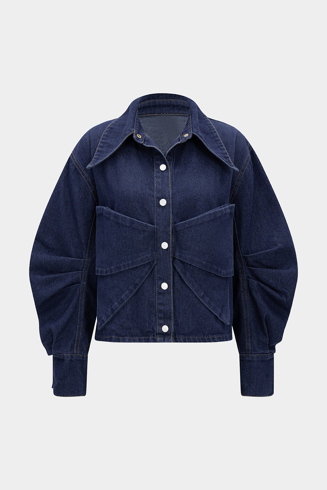Denim-Schleife Geraffte Oberbekleidung