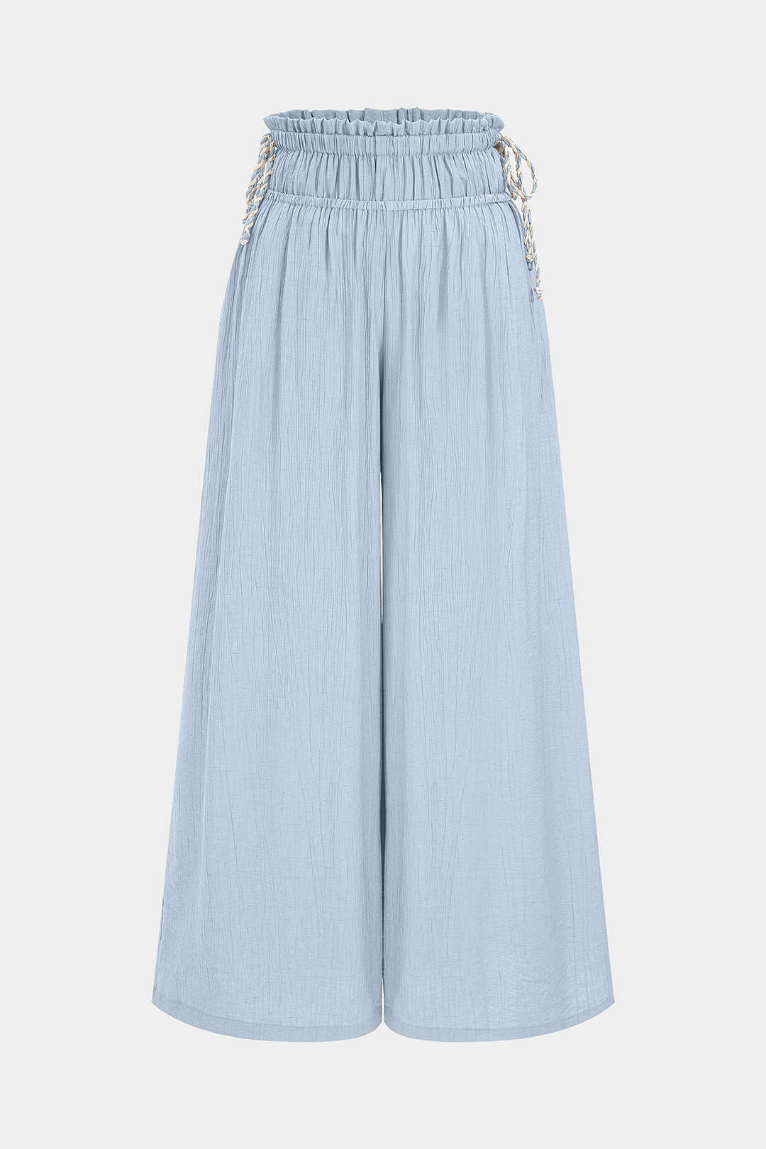 Hose mit Schnürbund, geraffter Taille und weitem Bein