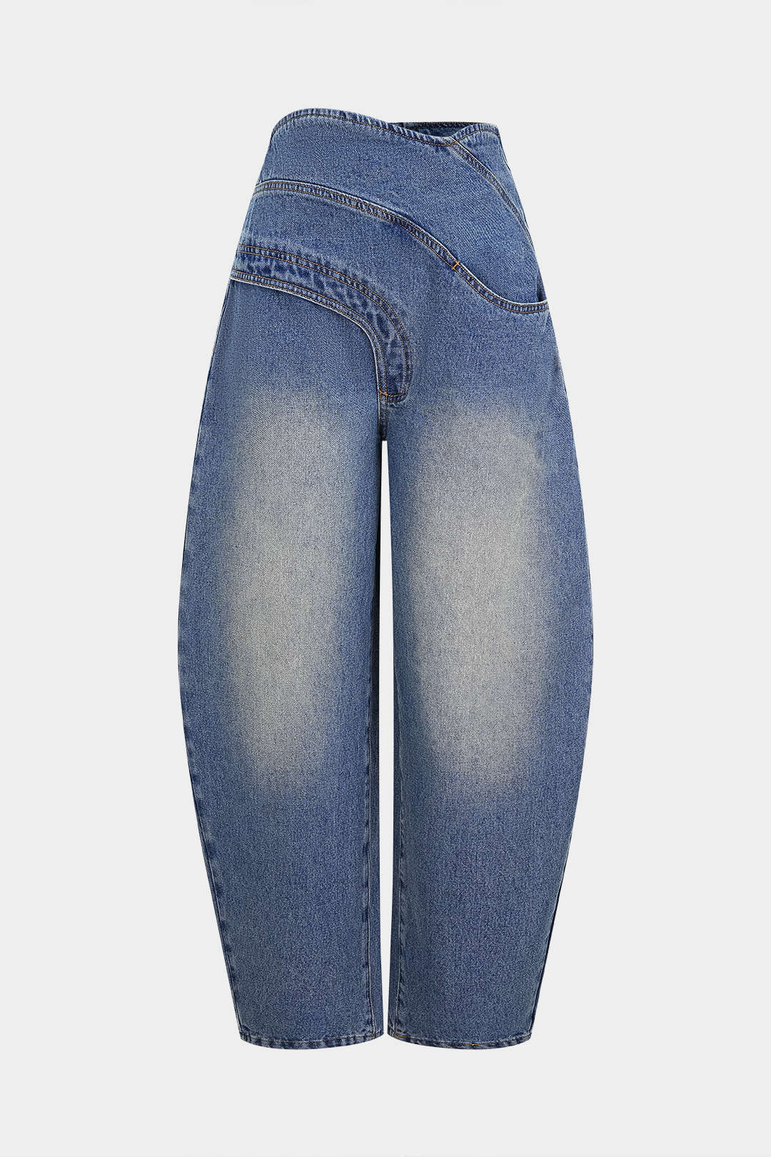 Jeans en jean asymétriques à poche zippée