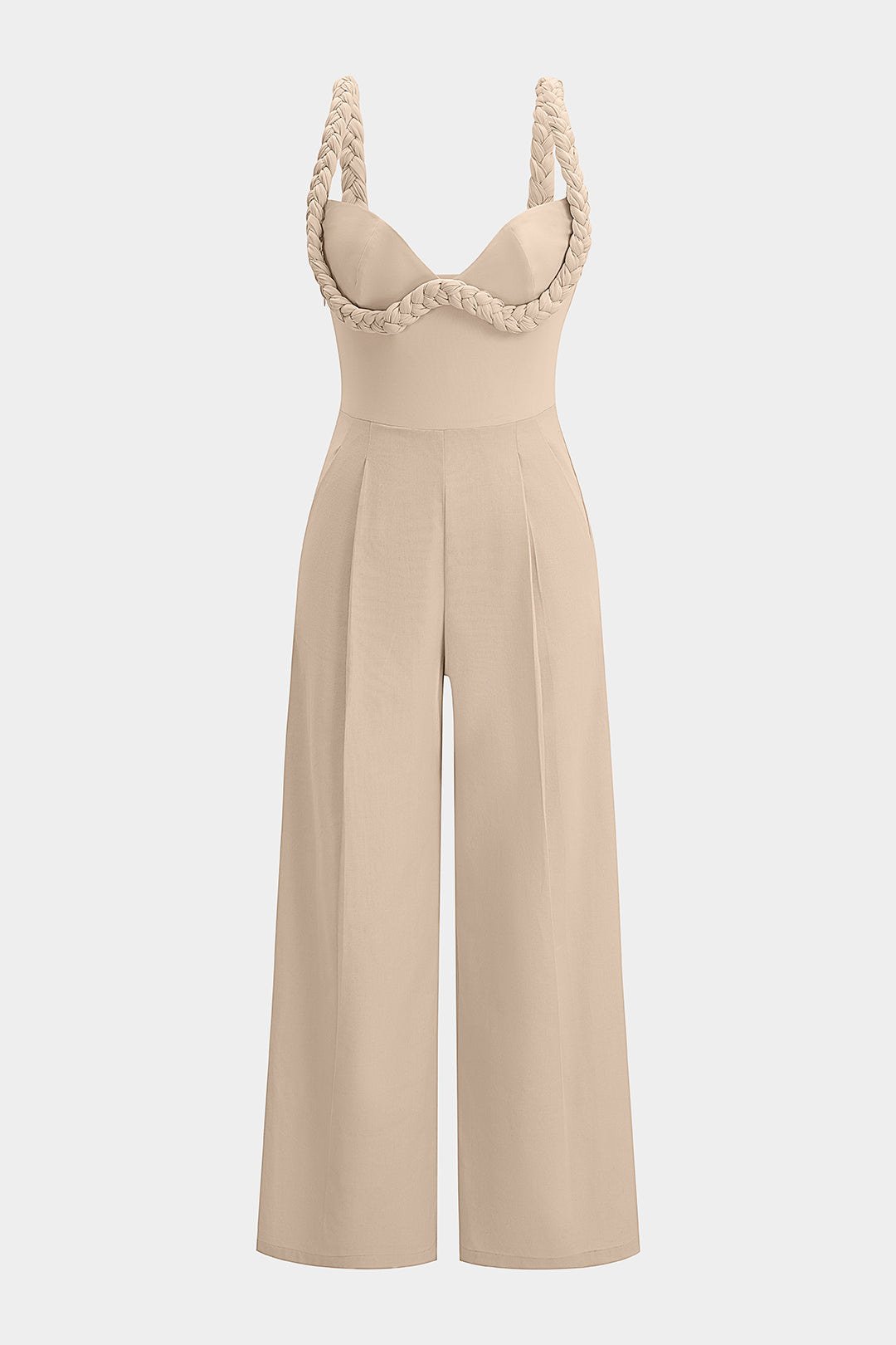 Linen Braided Sleeveless Jumpsuit