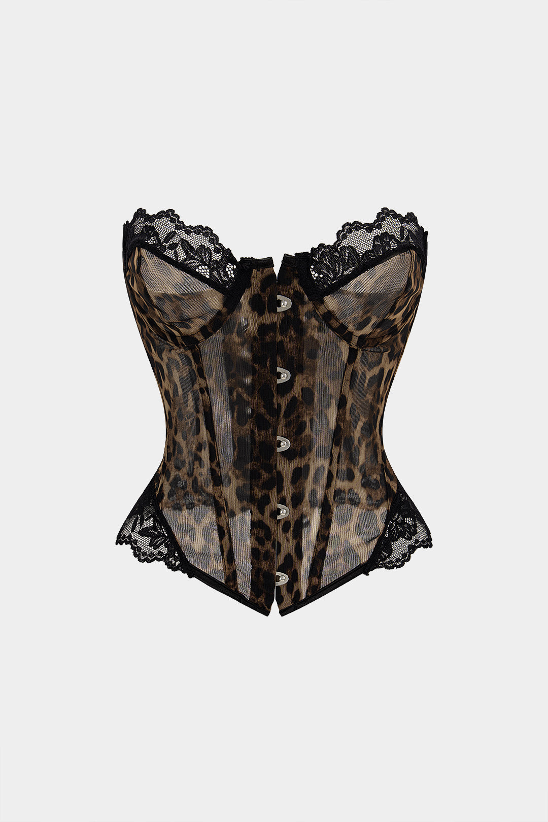 Leopardenmuster Mesh-Patchwork-Tube-Top