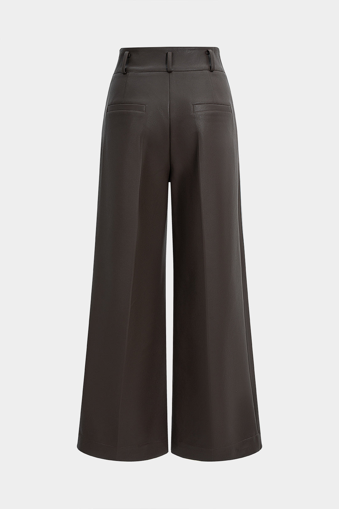 Hose aus Kunstleder mit Metallic-Knöpfen und geradem Bein