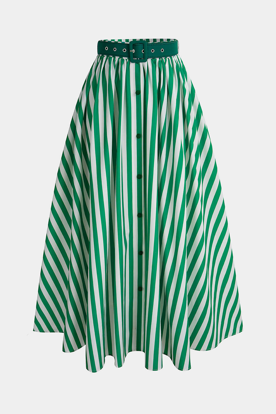 Striped Belted Skirt