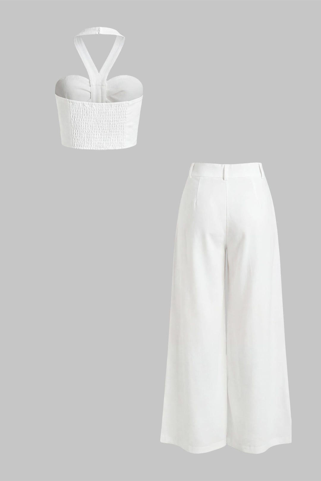 V-Ausschnitt Cut-Out Tanktop und weite Hose