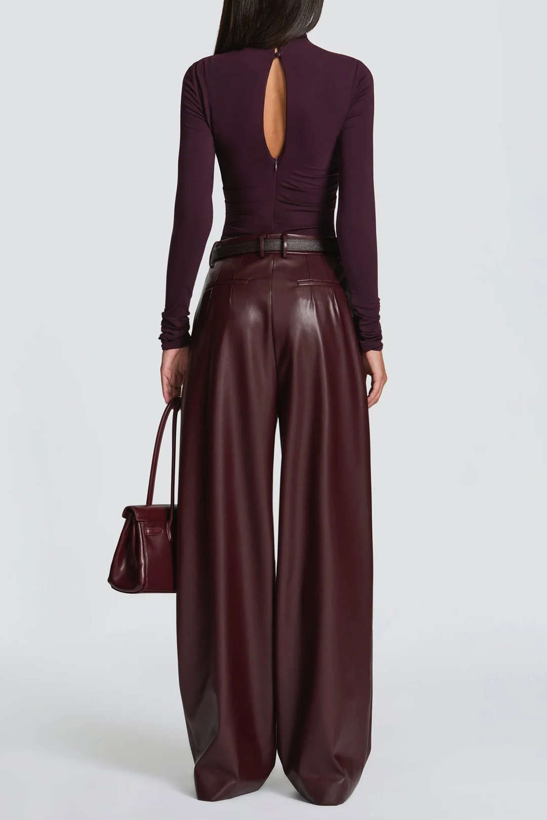 Mesh Ruched Asymmetrical Long Sleeve Bodysuit