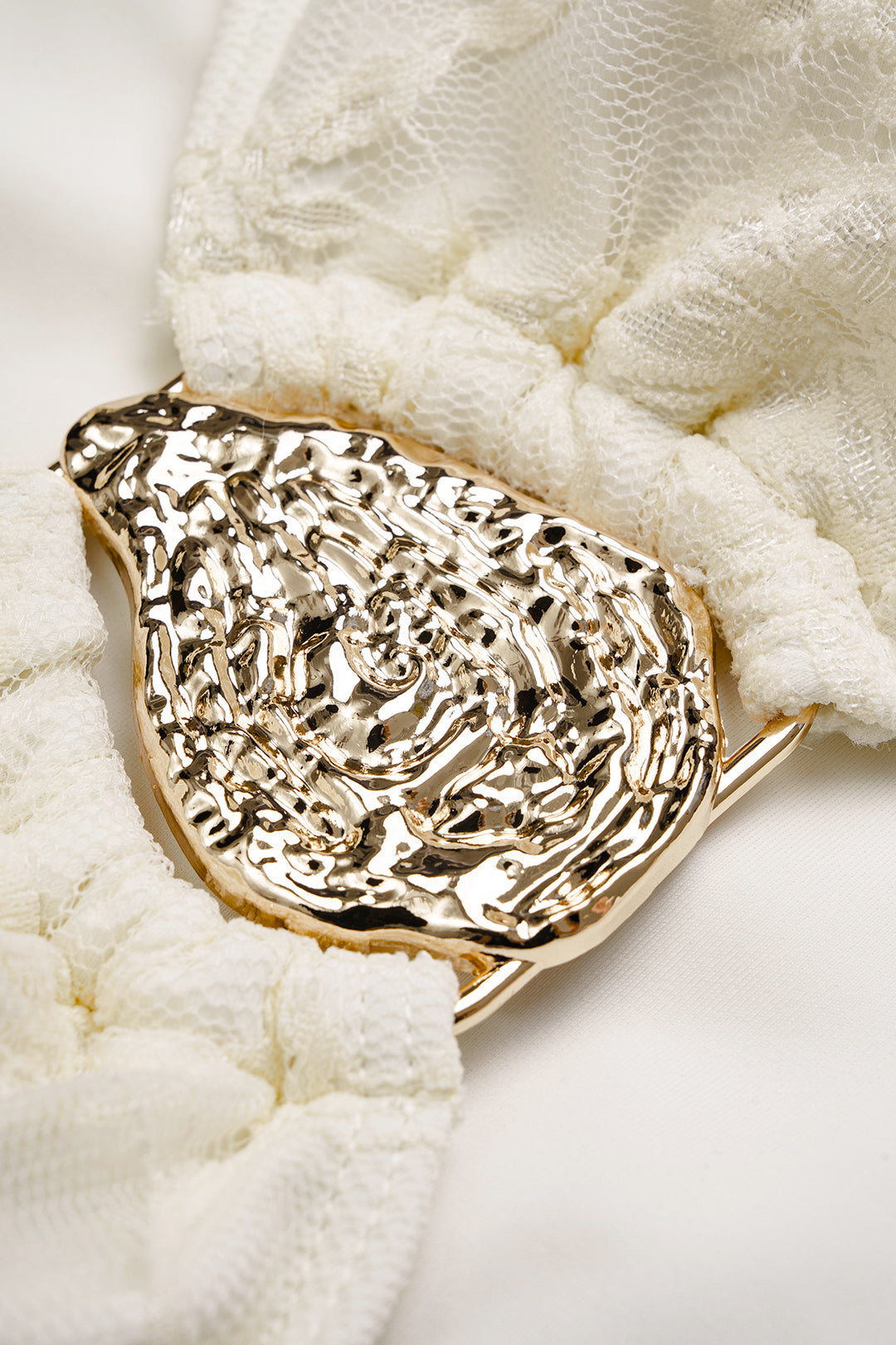 Metallic Neckholder-Bikini-Set zum Binden