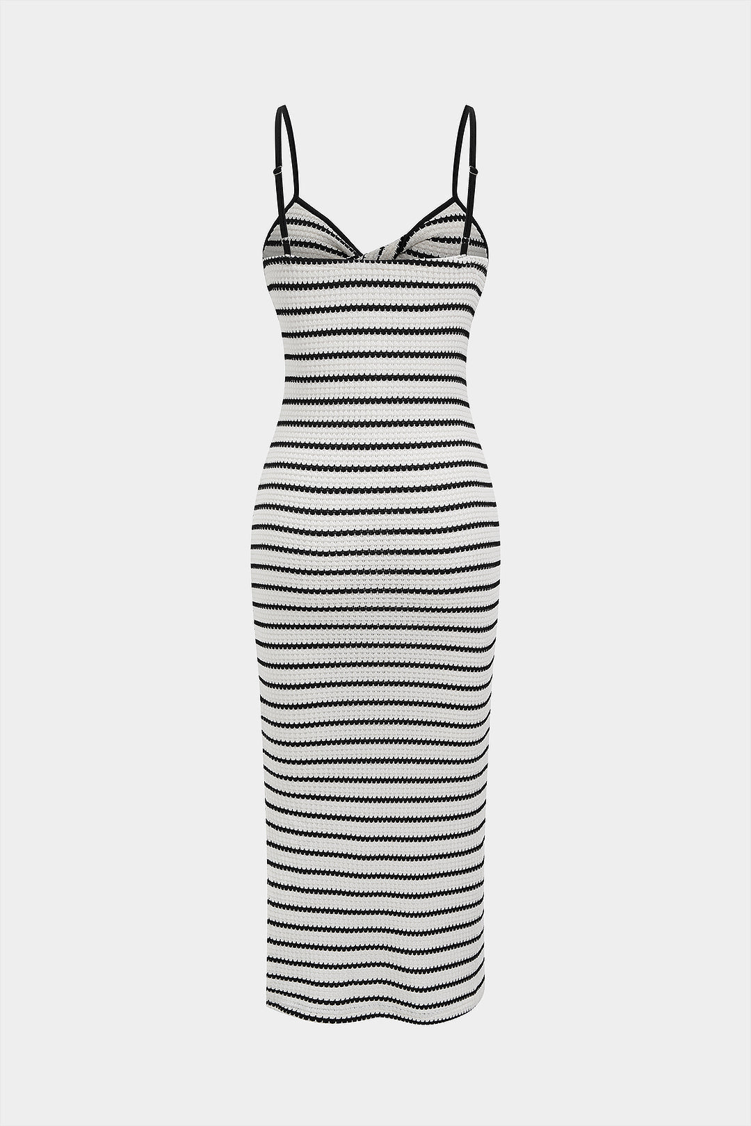 Stripes Print Twist Knot Slip Sleeveless Maxi Dress