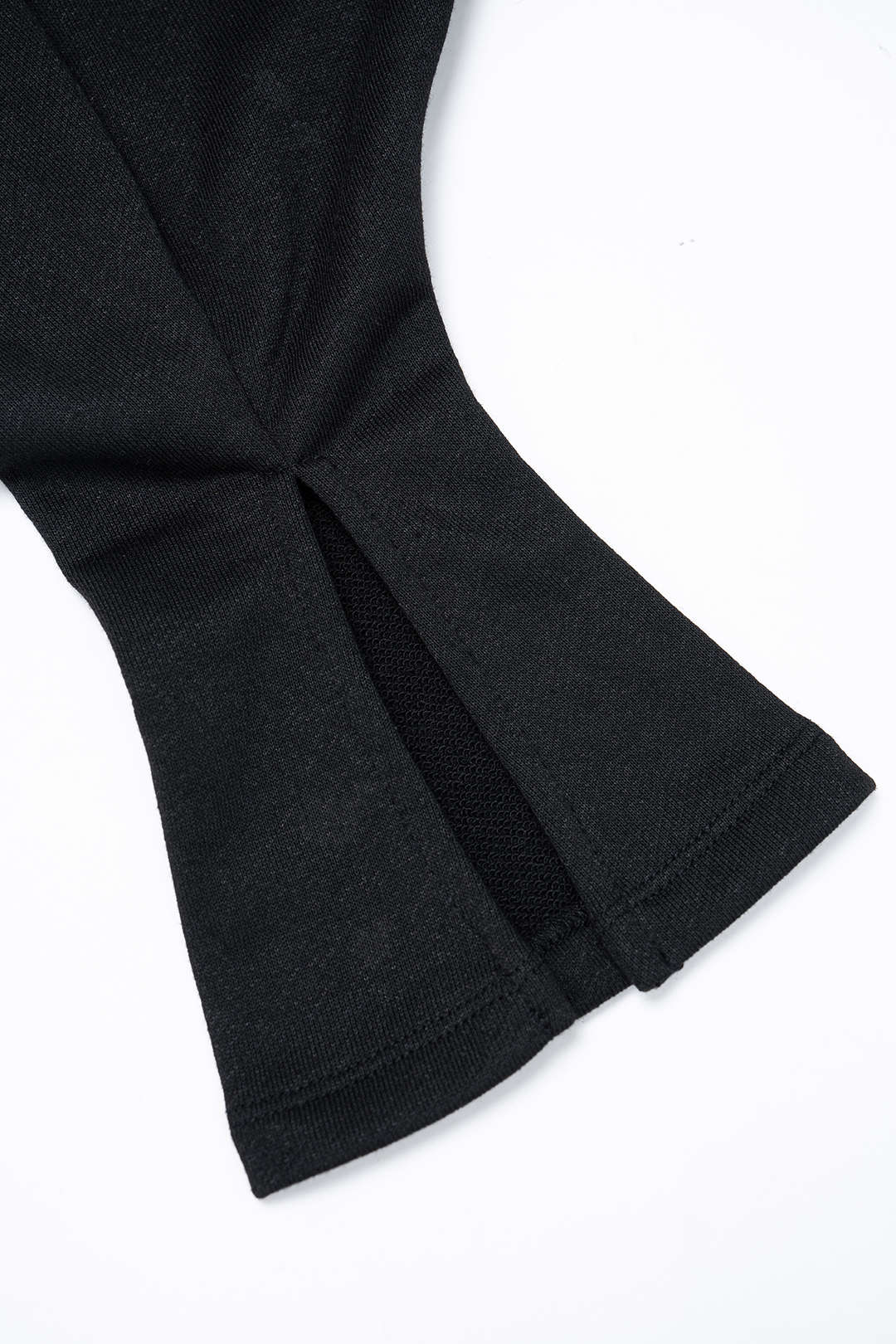 Off Shoulder Slit Corset Waist Gigot Sleeve Sweatshirt