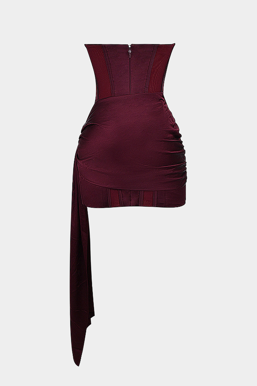 Satin-Minikleid, ärmellos und asymmetrisch geschnitten